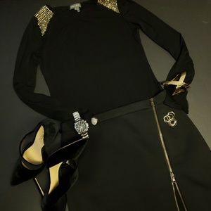 J. Crew Black Ribbed 2-Way Zip Skirt